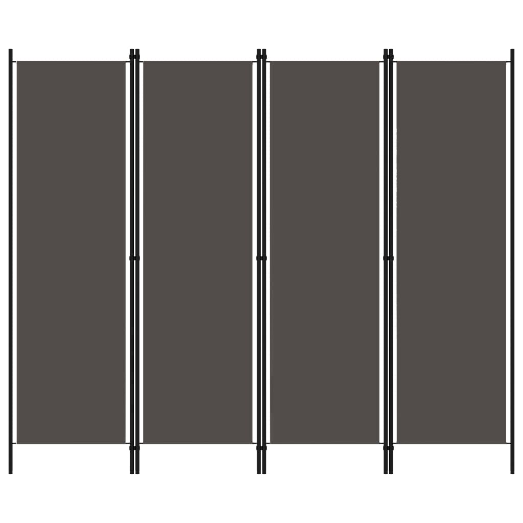 Maison exclusive - biombo divisor de 4 paneles gris antracita 200x180 cm