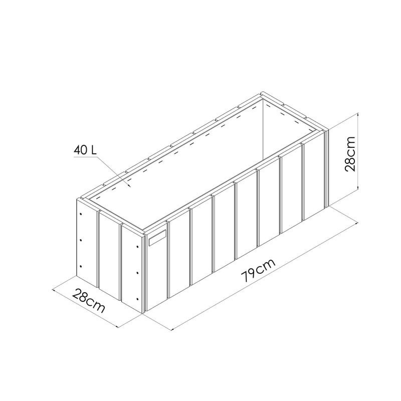 Jardinière en bois Balcon beige 79x28x28 cm - 7
