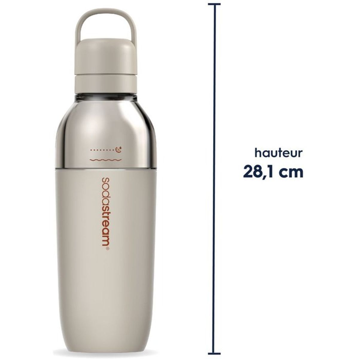 Gourde gazéifiable SodaStream Fizz&Go Easy-Mix PET 0,7 l beige à fermeture à vis