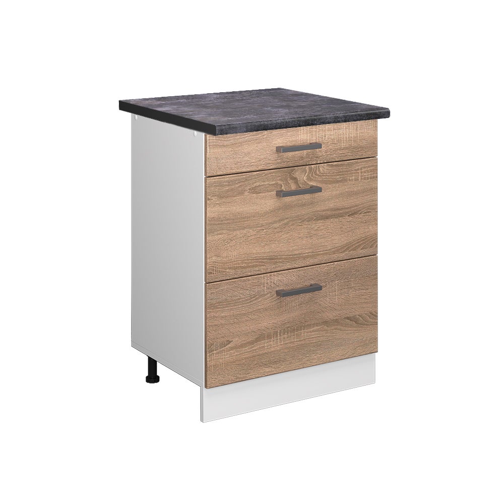 Vicco Szafka dolna do kuchni R-Line, Sonoma, 60 cm z szufladami, BP Antracyt