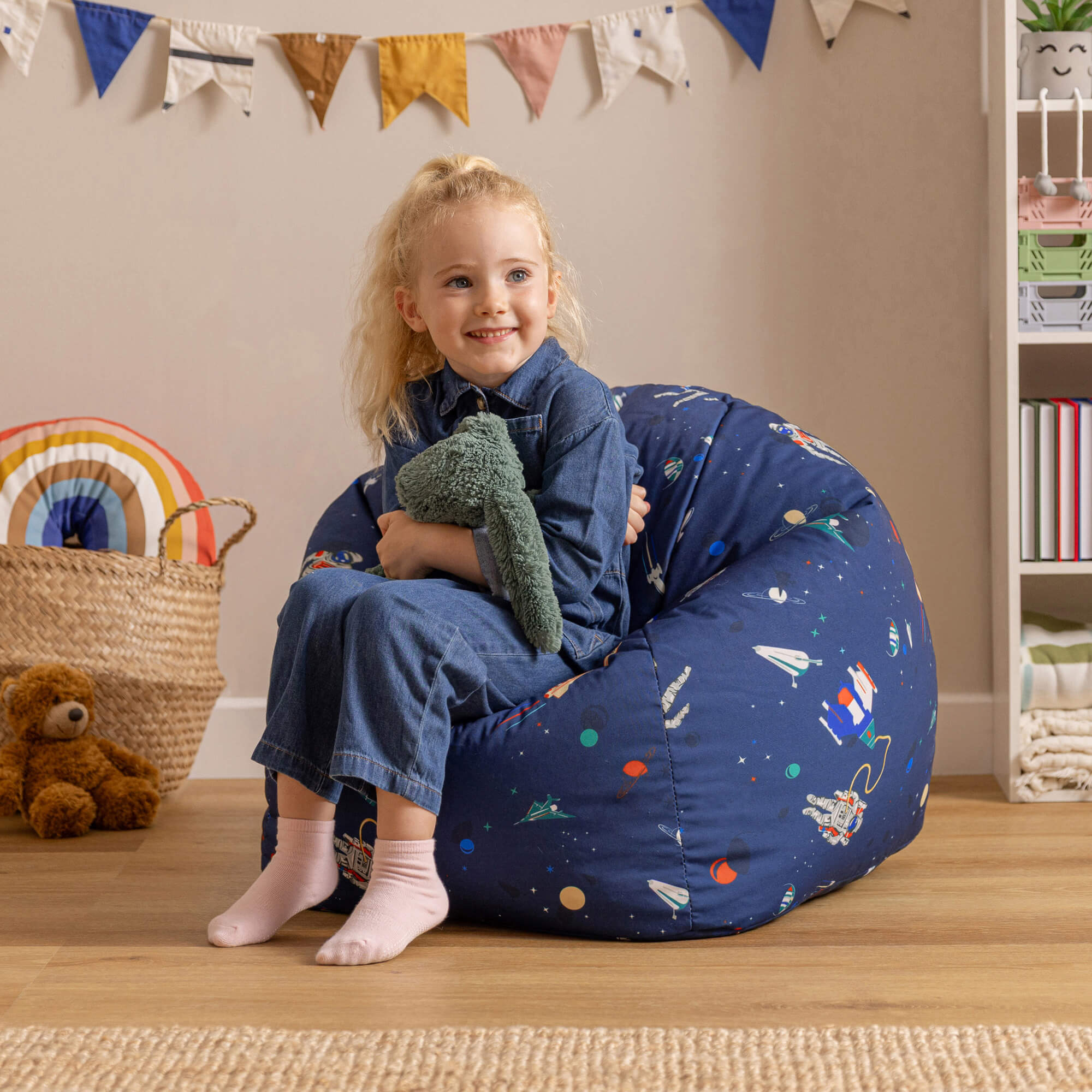 Pouf fauteuil Icon enfant à imprimé galaxie, chambre, salon, jardin, 55x53cm - 9