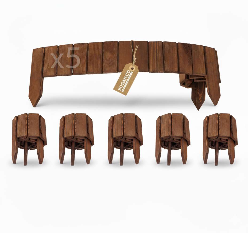 Lot De 4 Bordures De Jardin En Bambou "Mon Jardin" - Beige - D 3 X L 100 X H 15 Cm