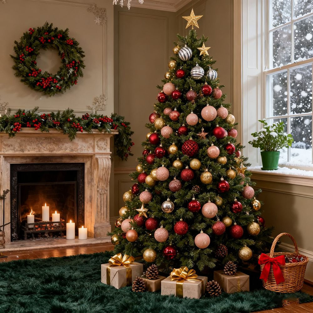 Juego de 44 adornos para árbol de Navidad, Juego de bolas navideñas irrompibles, Colgantes navideños, Adornos navideños, Regalos navideños - 2