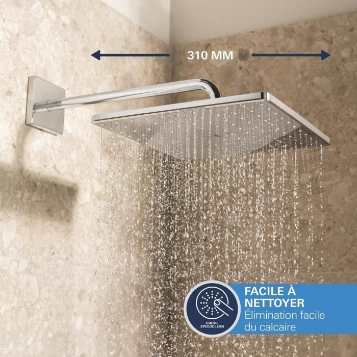 Precision Set de douche encastrée avec mitigeur thermostatique + Douche de tête + Douchette, chrome (G34881000) - 6