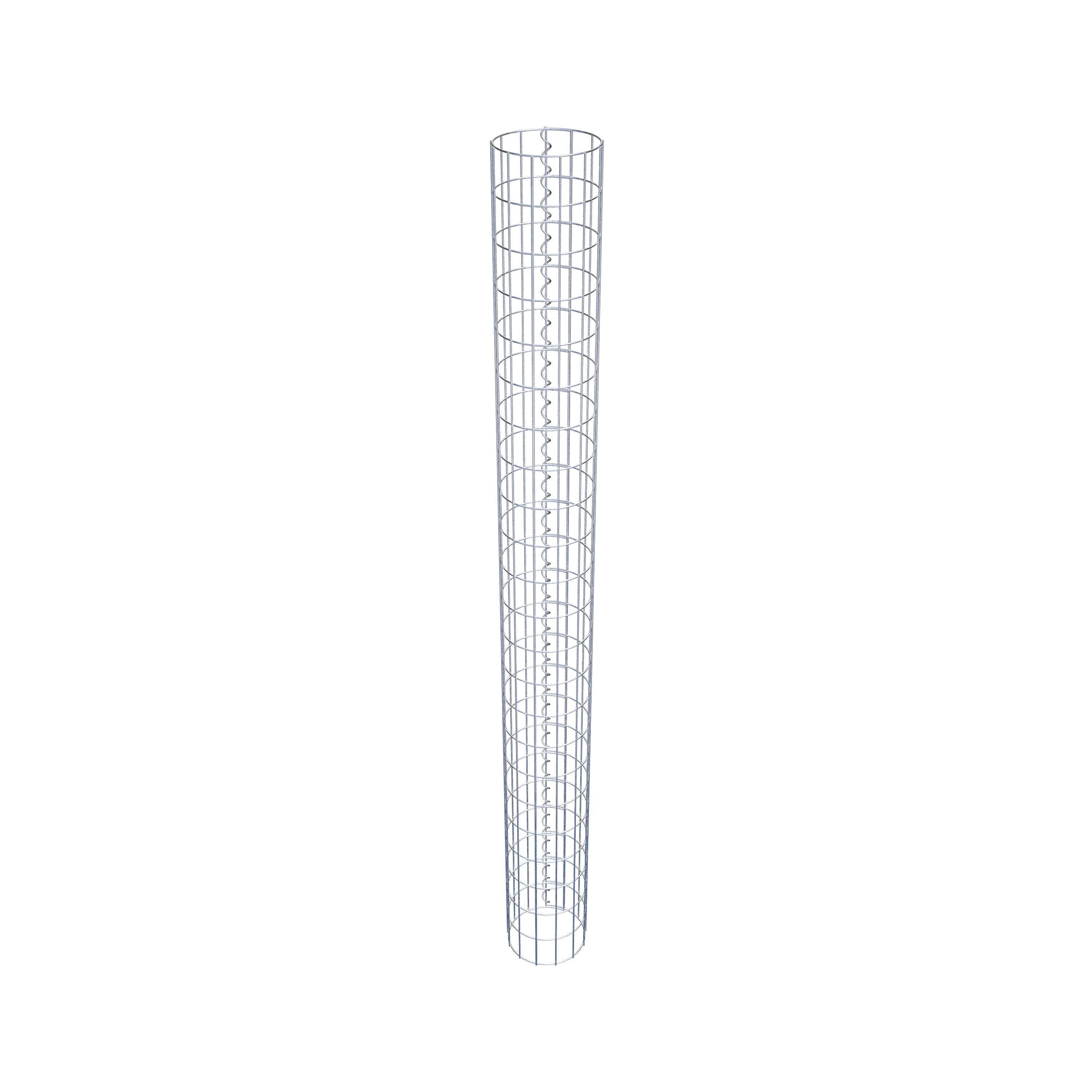 Columna de gavión redonda de acero galvanizado, Ø22cm, malla 5 x 10cm - altura: 230cm, para jardín o pared decorativa - 3