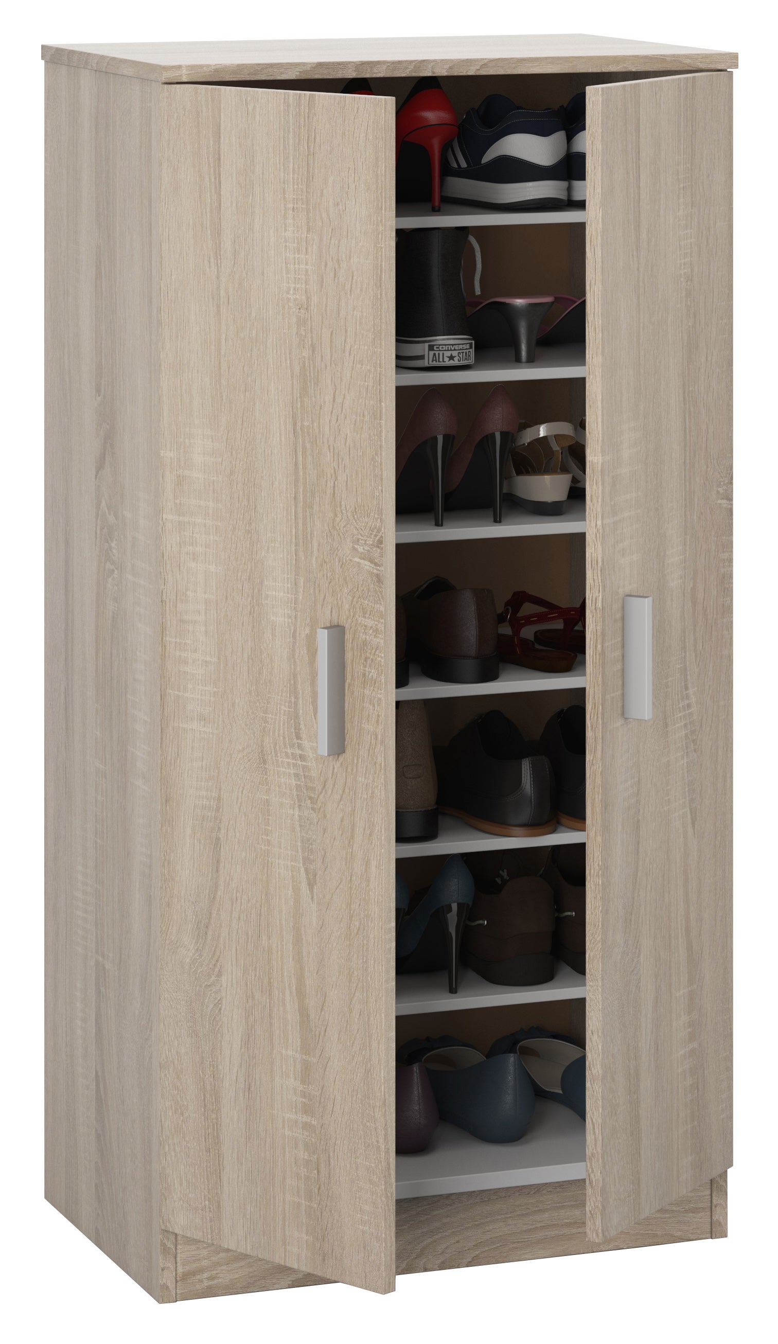 KIT ÉTAGÈRE À CHAUSSURES 2 PORTES + 6 ÉTAGÈRES 55X36X108 - 2