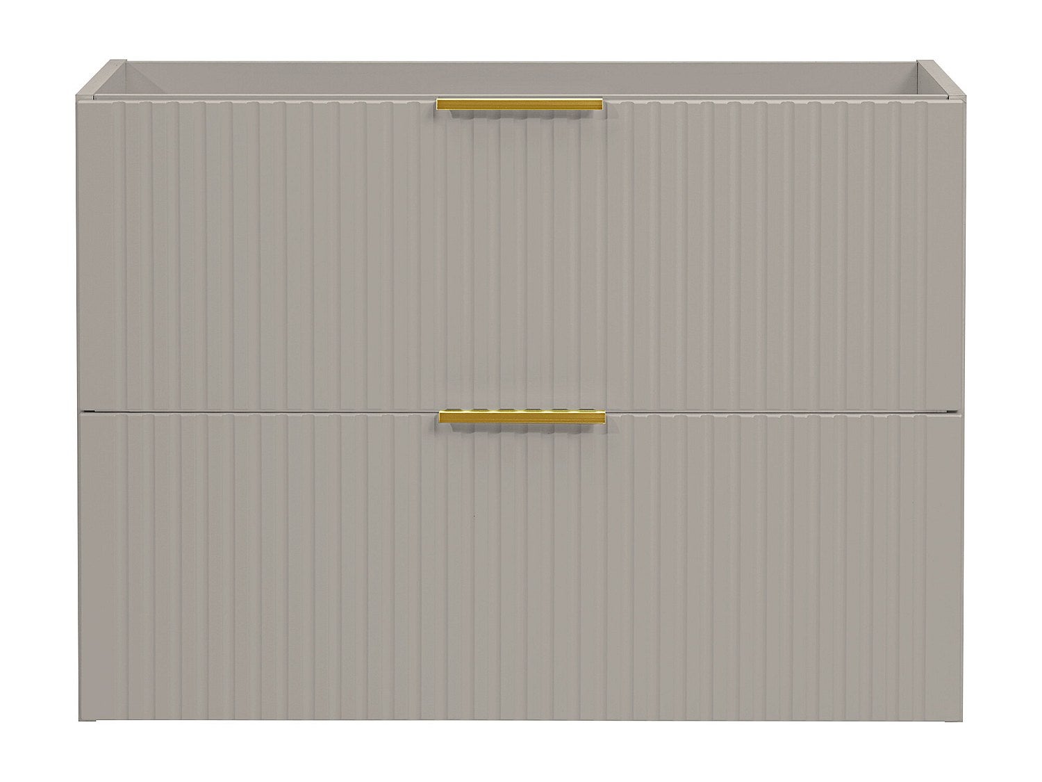 Meuble sous vasque suspendu strié - Beige - L80 cm - ZEVARA - 3