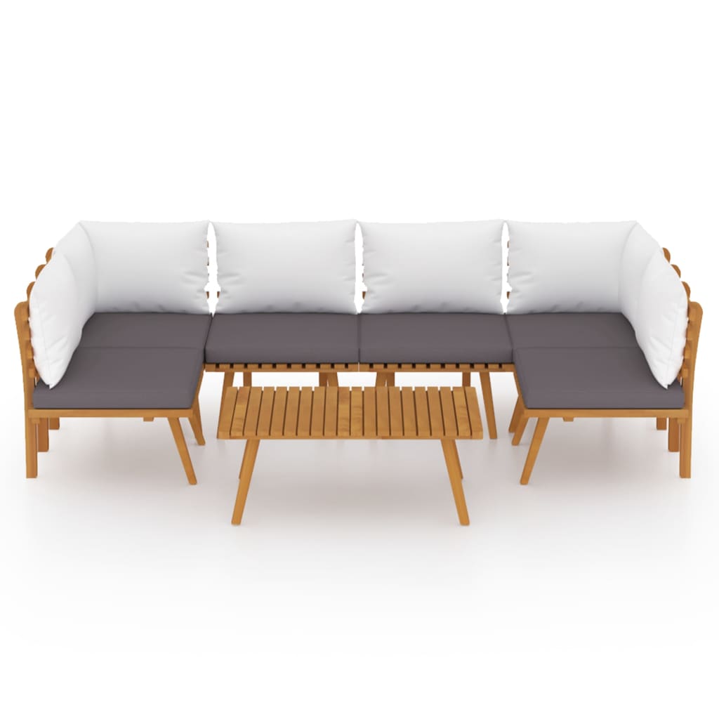 Salon bas de jardin en Bois Marron 6 personnes - 4