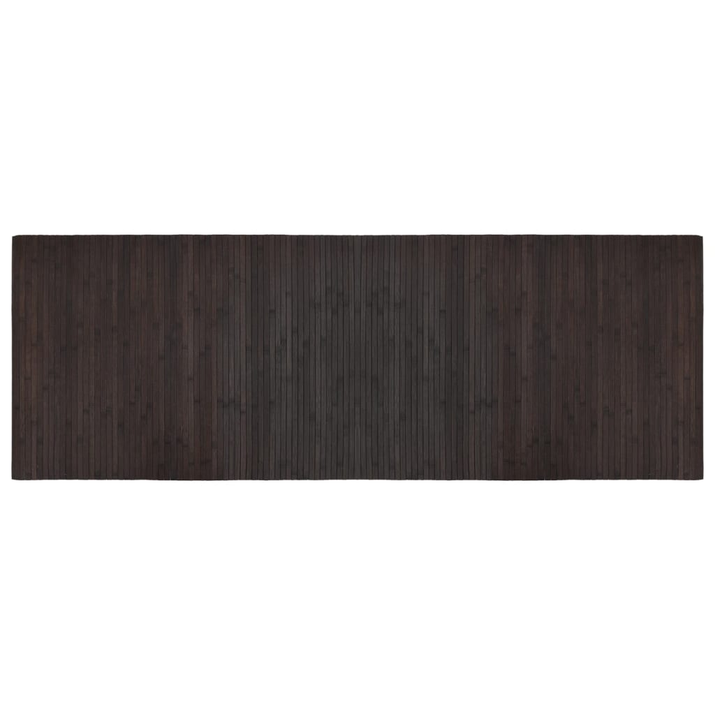 Tapis rectangulaire marron foncé 70x200 bambou - 2