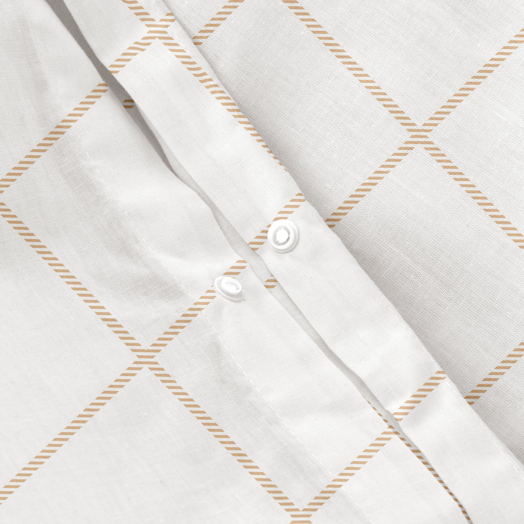 Housse de couette 100% coton 220x220 cm + 2(45x75) cm beige - Evania - 4