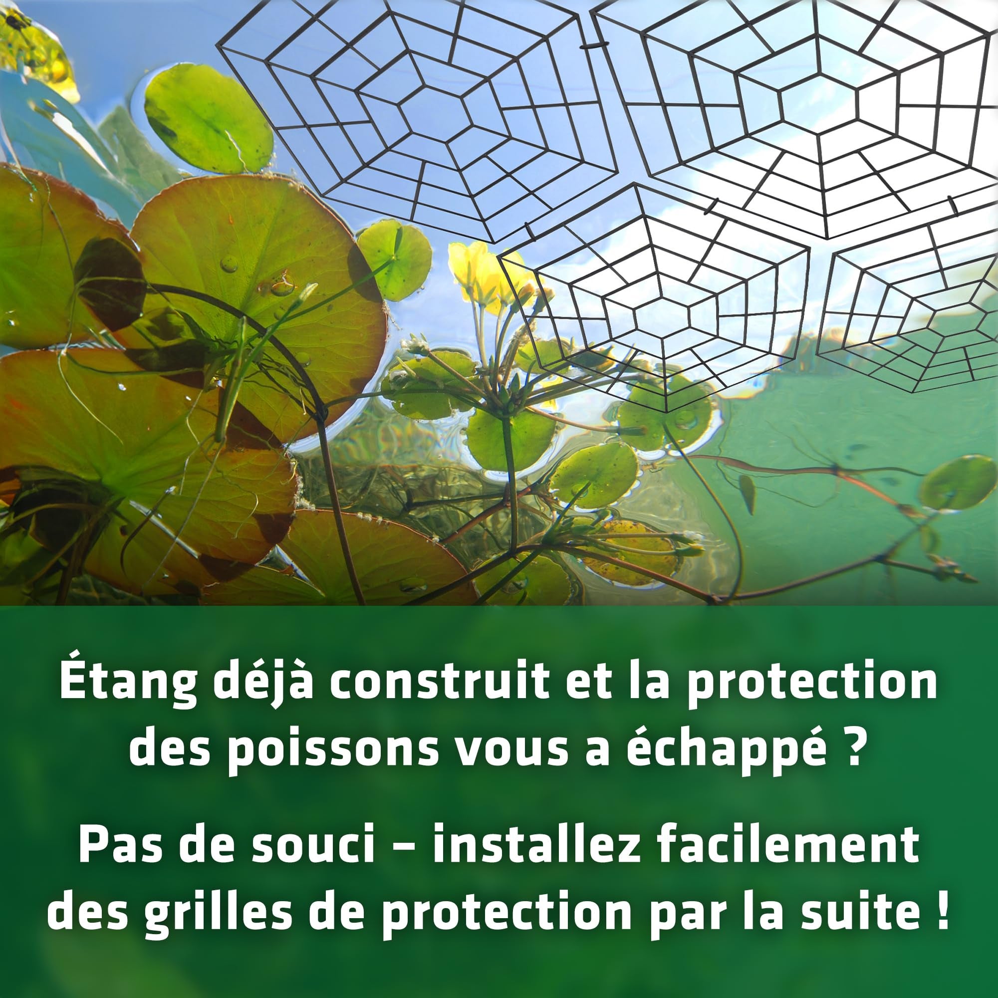 Protections de bassin - Lot de 20 | Protection flottante contre les hérons et les nuisibles | Filet en plastique léger | Hérons et chats - 2