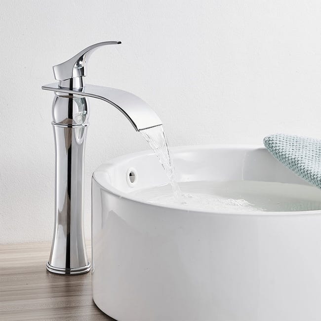 BONADE Rubinetto Bagno Lavabo Cascata Nero Miscelatore Moderno, Acqua Calda e Fredda, Acciaio Inox 304 BONADE Rubinetto Bagno Lavabo Cascata Nero Miscelatore Moderno, Acqua Calda e Fredda, Acciaio Inox 304