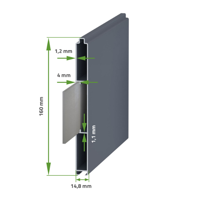 Portillon 1m SUNNY H.140cm aluminium gris - 6