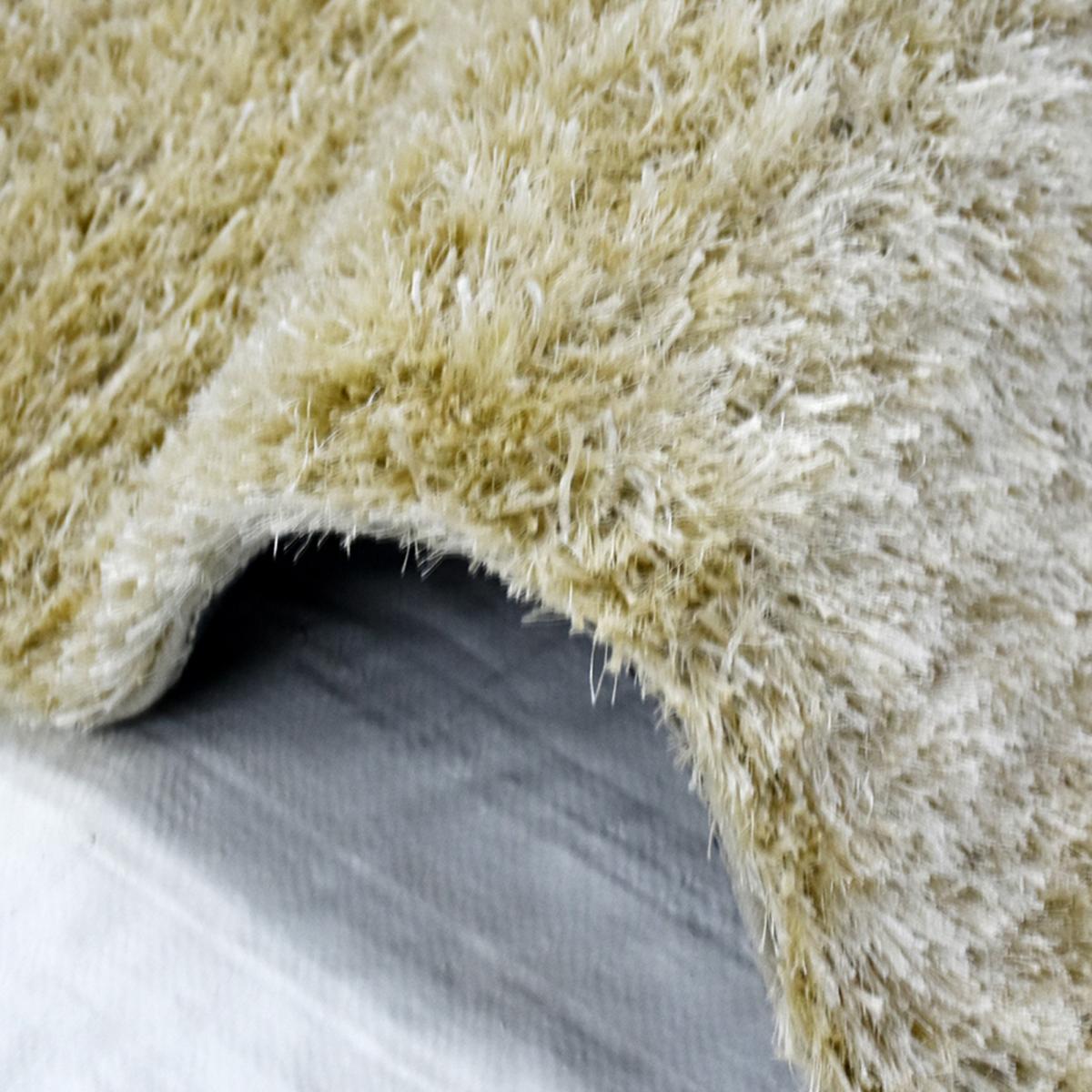 Tapis shaggy 160x230 rectangle fait main crème motif uni MALAIDROY - 4