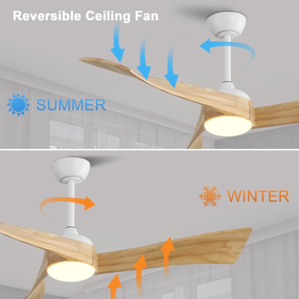 Ventilateur de plafond 52 pouces avec lumière, moteur DC 6 vitesses et télécommande - 7