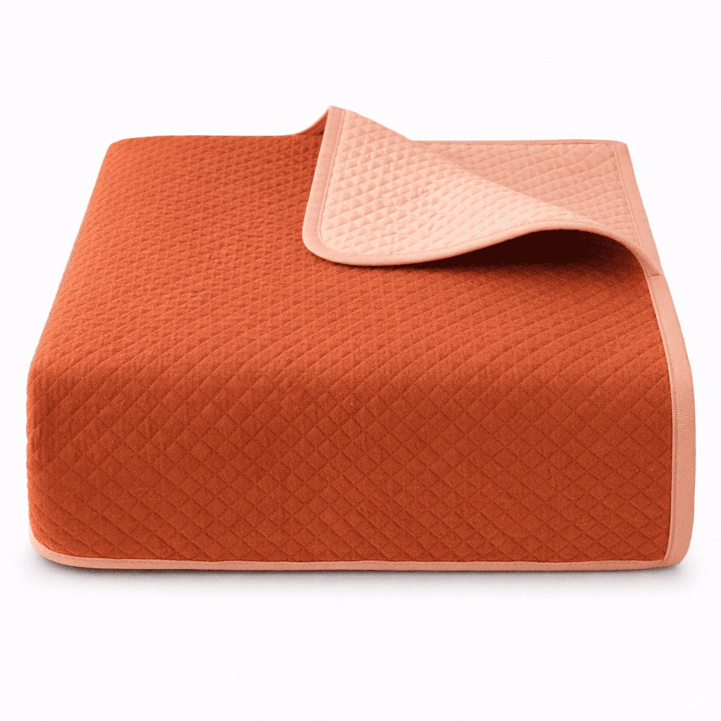 Colcha Bicolor Reversible Teja/Coral Cama 180cm Donegal Collections - 4