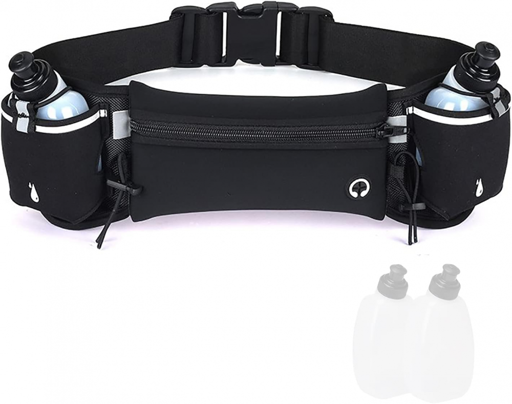 AiRunTech Ceinture d'hydratation avec bouteille d'eau, sac banane de randonnée pour téléphone et