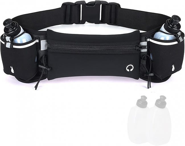 AiRunTech Ceinture d'hydratation avec bouteille d'eau, sac banane de randonnée pour téléphone et AiRunTech Ceinture d'hydratation avec bouteille d'eau, sac banane de randonnée pour téléphone et