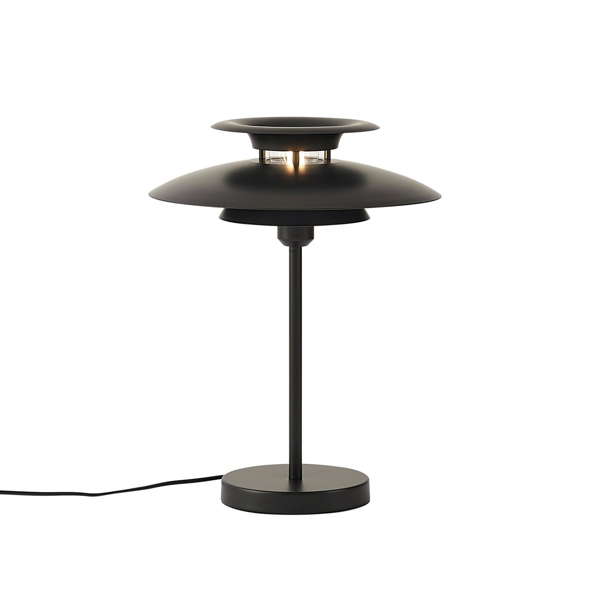 Qazqa retro lampa stołowa - Pauly - czarny, okrągły, max. 15w, e27, 46cm, IP20 oświetlenie wewnętrzne