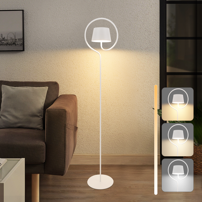 NETTLIFE 120 cm Ściemnialna lampa solarna do użytku na zewnątrz: lampa podłogowa LED do salonu z akumulatorem USB-C, biała, bezprzewodowa