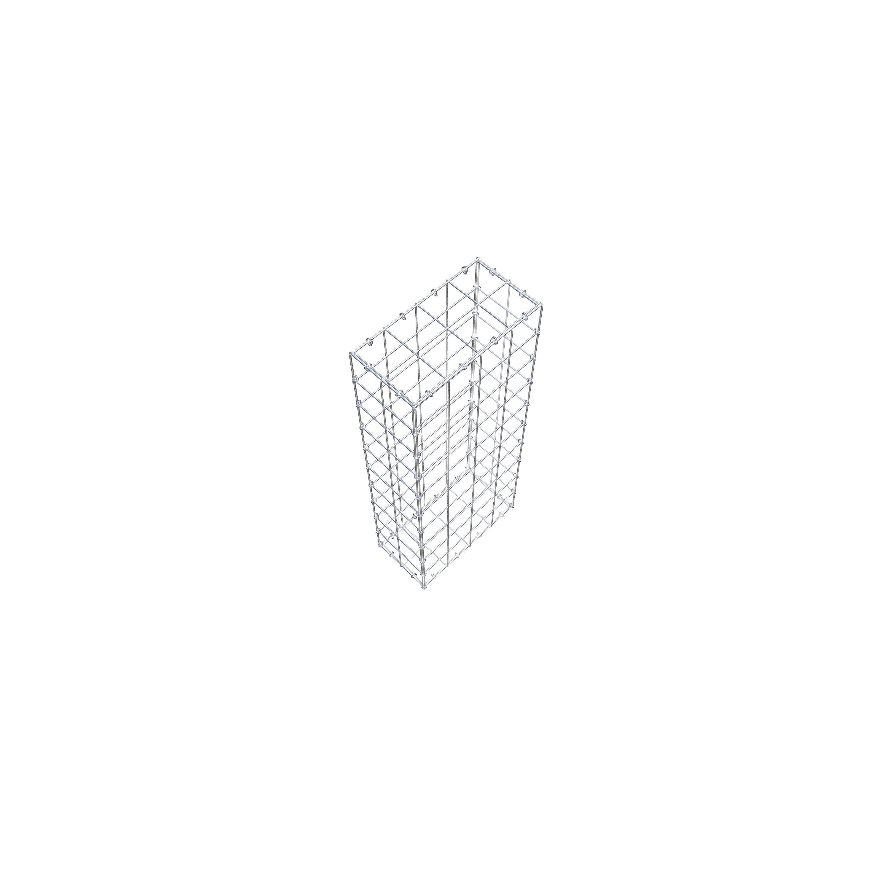 Gavión de acero galvanizado 100x20x40cm (LxAxP), malla 10 x 10cm, Anillo en C, jaula metálica para muro o jardín - 4