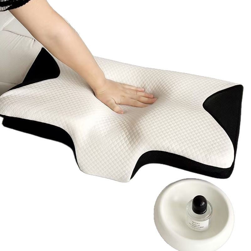 Almohada cervical, alivia el dolor, almohada cervical ortopédica, viscoelástica, diseño ergonómico, doble altura. - 5