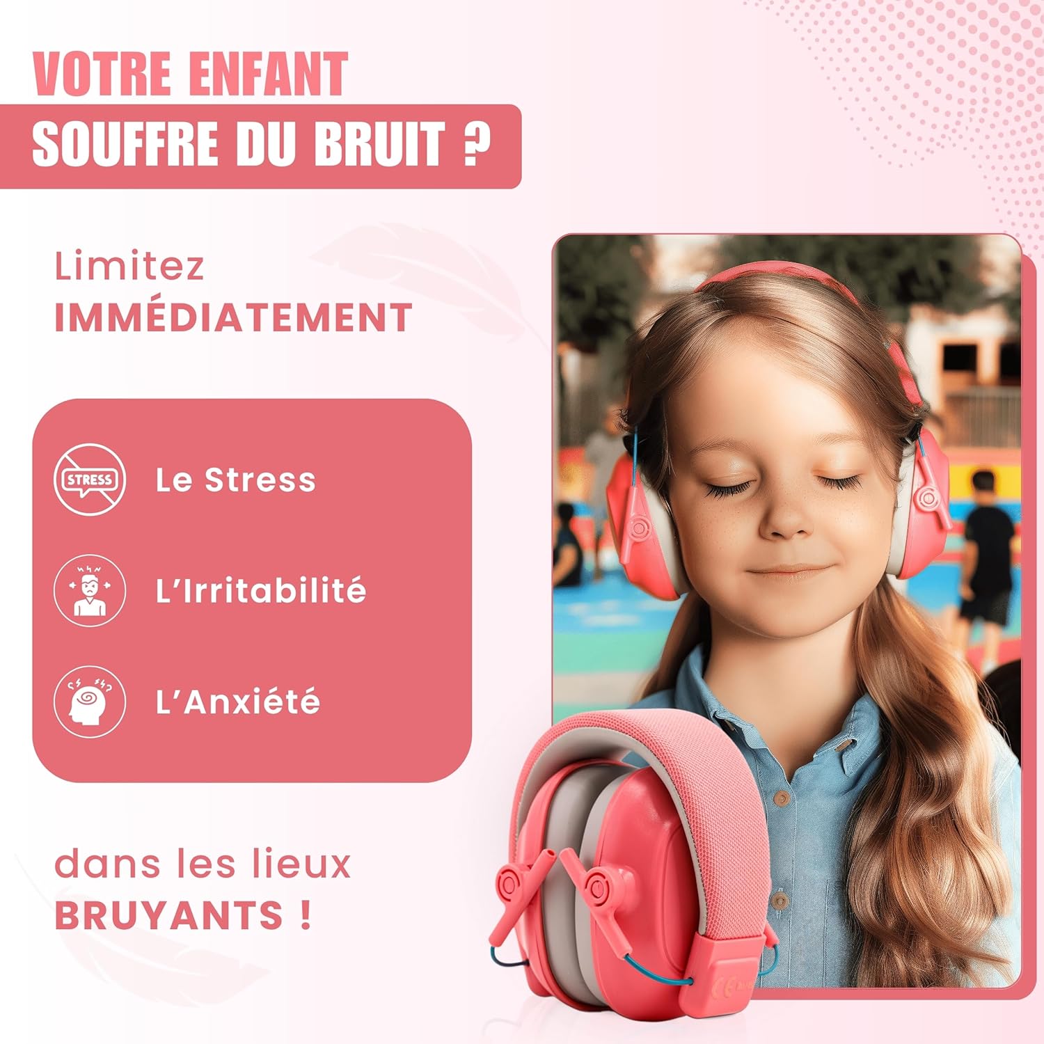 Casque Anti-bruit pour Enfant TDAH/Autiste - Protection Auditif jusqu'à 16 Ans dans les s Bruyants - 7