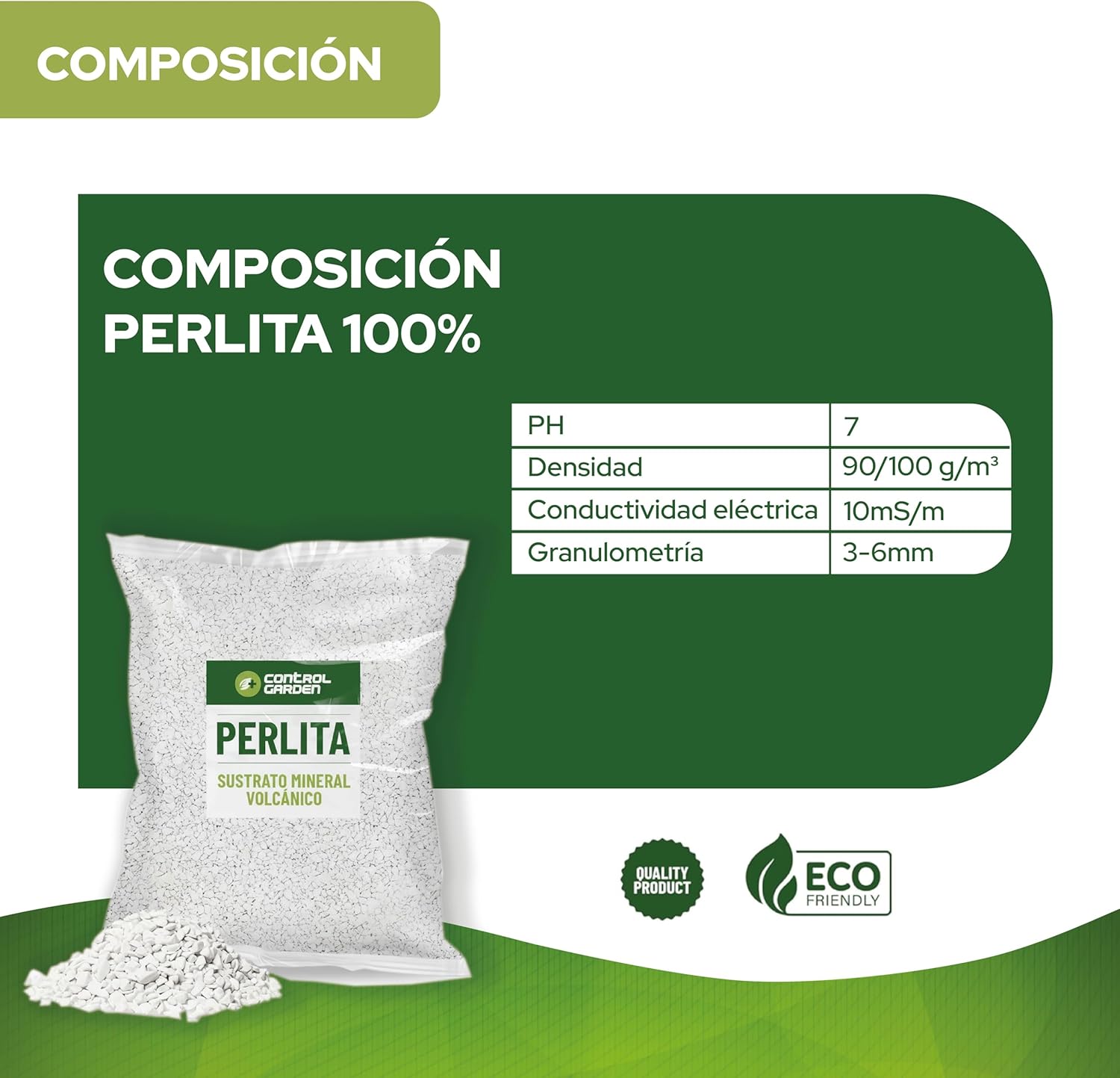 CONTROL GARDEN Perlita 20L | Tierra para Plantas y Cultivos Interior y Exterio | Sustrato Natural para Semillas | Fabricado en España - 9