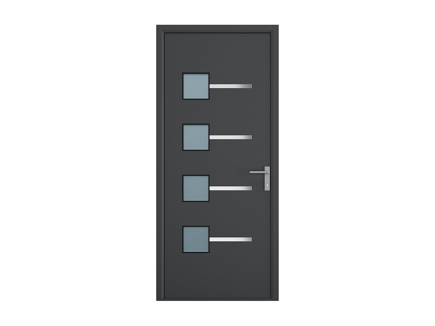 Drzwi zewnętrzne z antracytowego aluminium wys. 218 x szer. 96 cm - prawe - AMARES