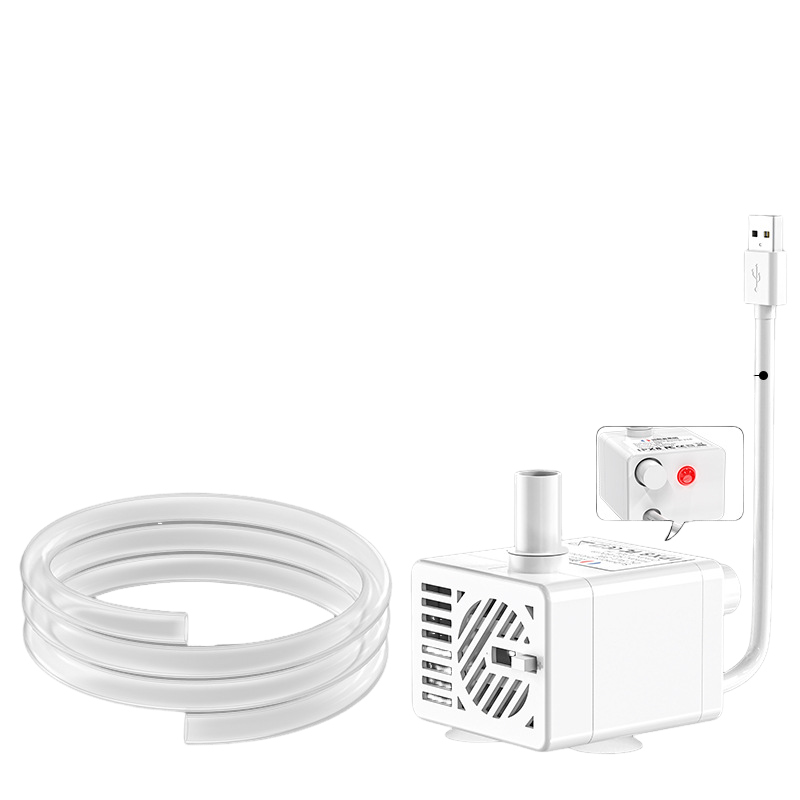 Pompa wodna USB 5 V z kablem zasilającym, inteligentna mini pompka z czujnikiem wody do poidełka dla zwierząt, regulowana wydajność przepływu (maks.