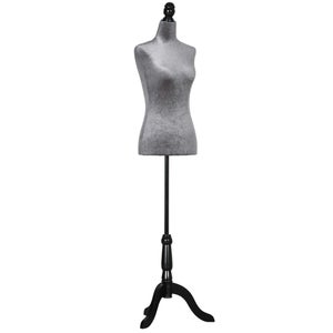 Mannequin De Couture Femme HOMCOM Réglable 130-168 Cm - Avec Trépied Bois, 50 épingles - Pour Couture, Photo, Exposition