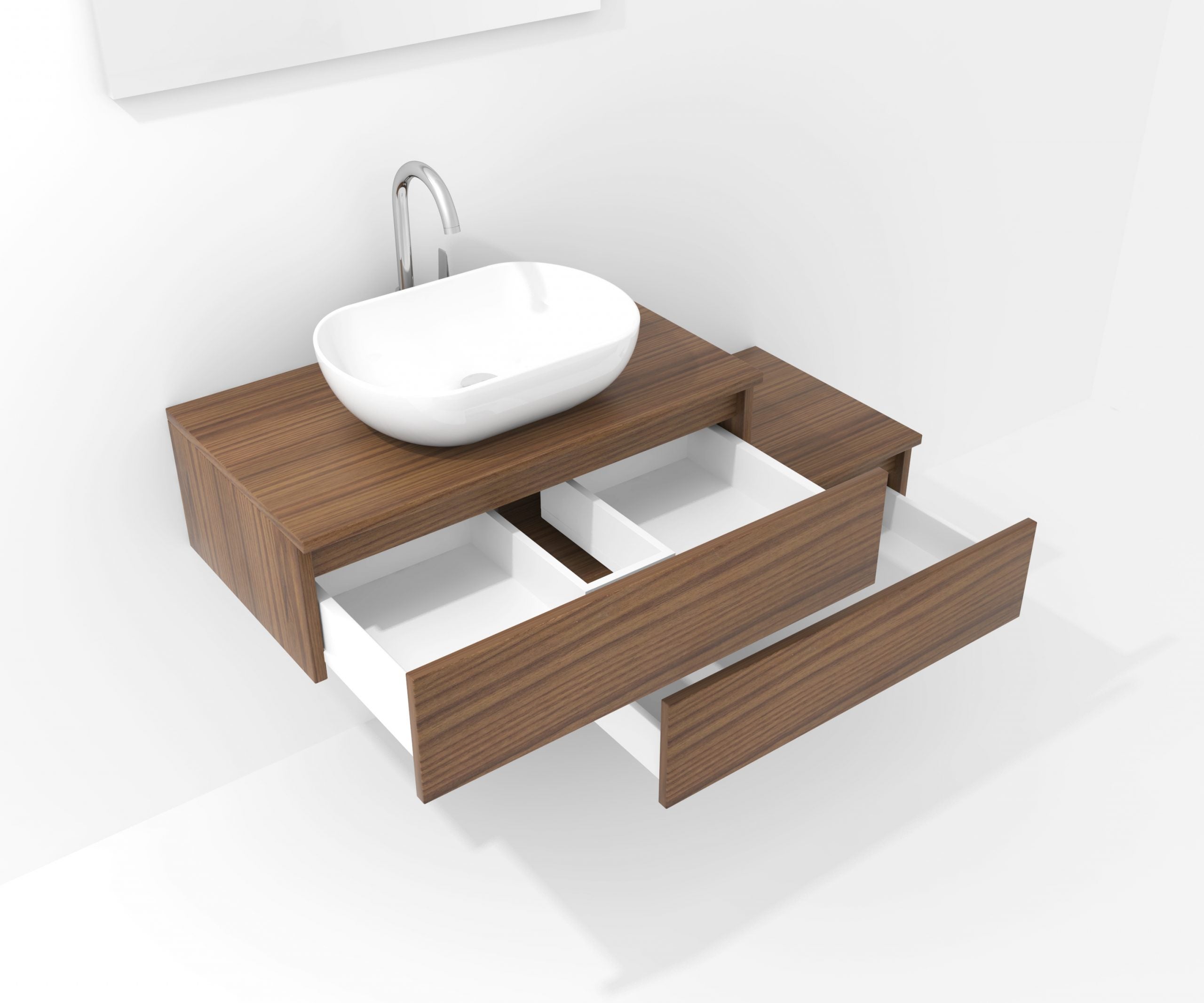 Ensemble de meubles de salle de bain Avantarea SANCY, noyer Canaletto, 80 cm + vasque + miroir + spot LED - 3
