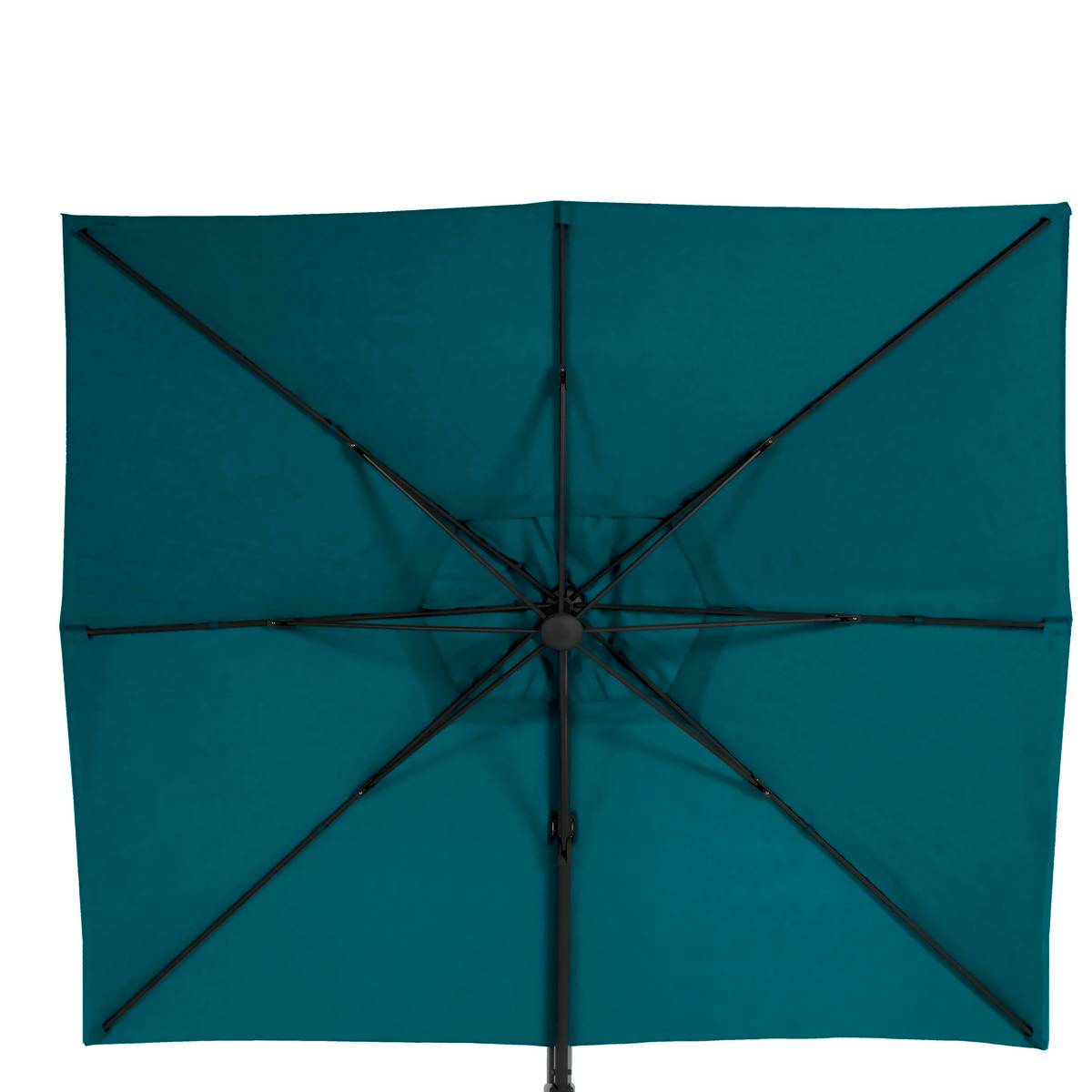 Parasol déporté rectangulaire inclinable Éléa Bleu canard - Hespéride - 6