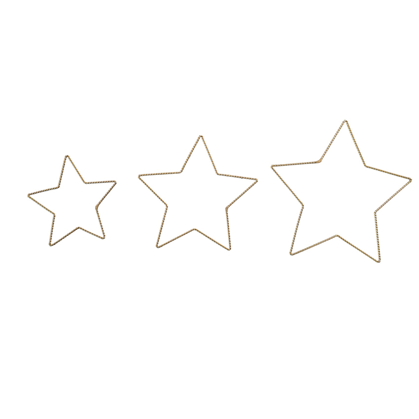 Decorazione da parete con stella in filo d'ottone - Oro anticato - 0.3 X 15 - 2