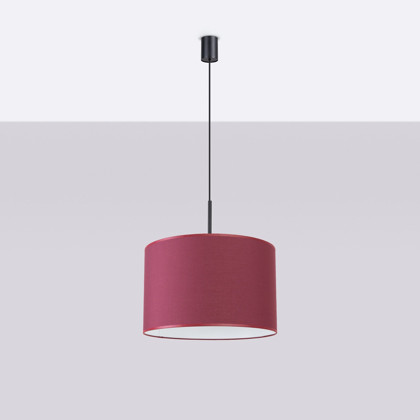 Lampa sufitowa z abażurem NEVIA burgondowo-czarna 1xE27x40W tkanina wym:137x40x40cm IP20 Sollux Lighting - 3