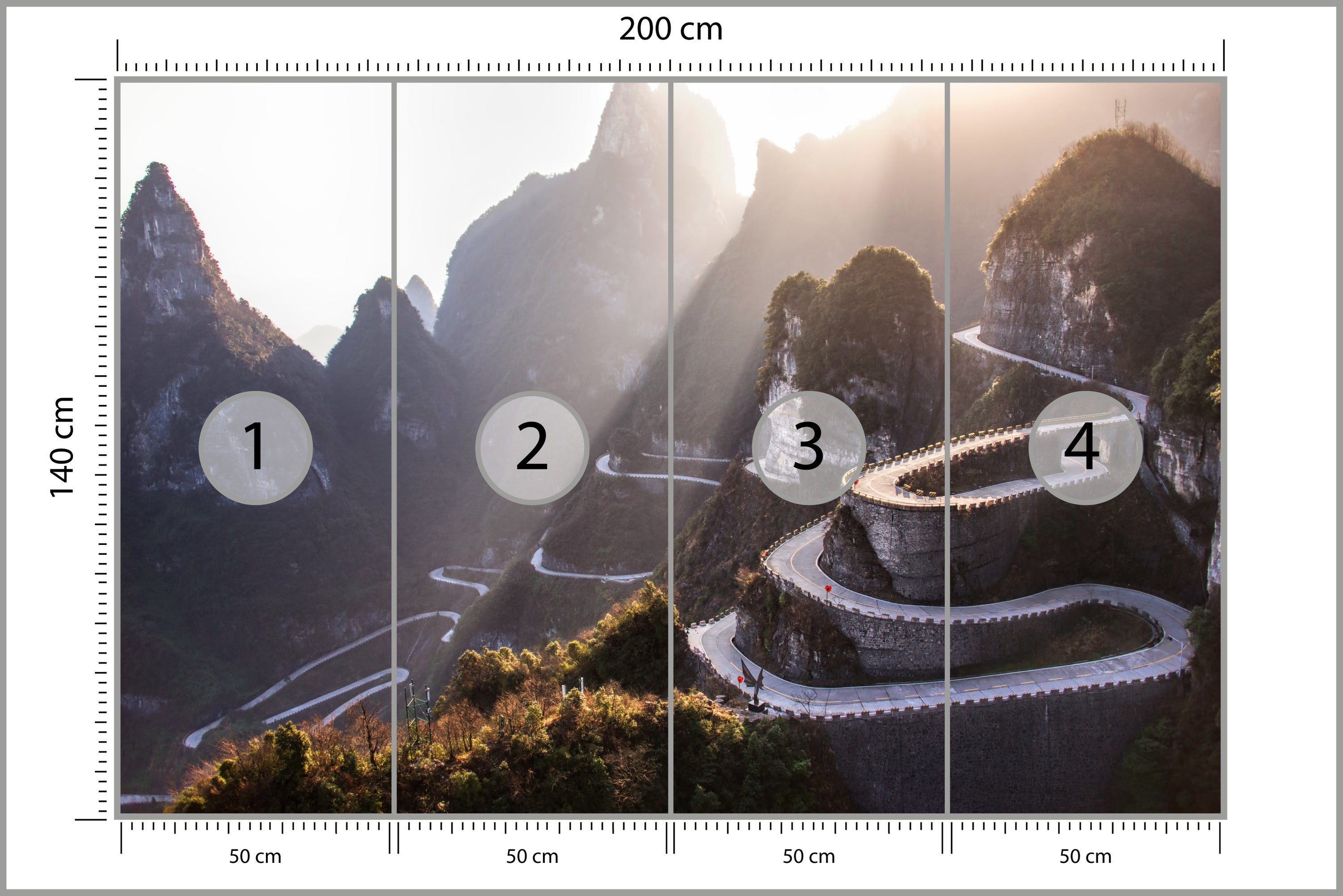 FOTOTAPETA DO SALONU BIURA GÓRY KRAJOBRAZ 3D LAS WSCHÓD SŁOŃCA 200x140