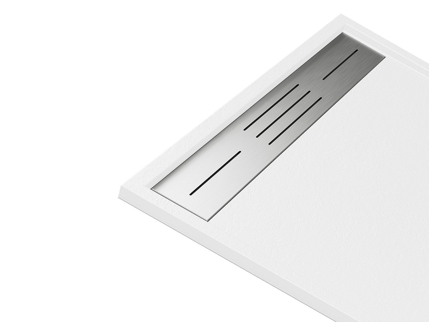 Receveur de douche extra plat à poser ou à encastrer recoupable en résine SMC avec siphon - Blanc - 160 x 90 cm - LYROSA - 4
