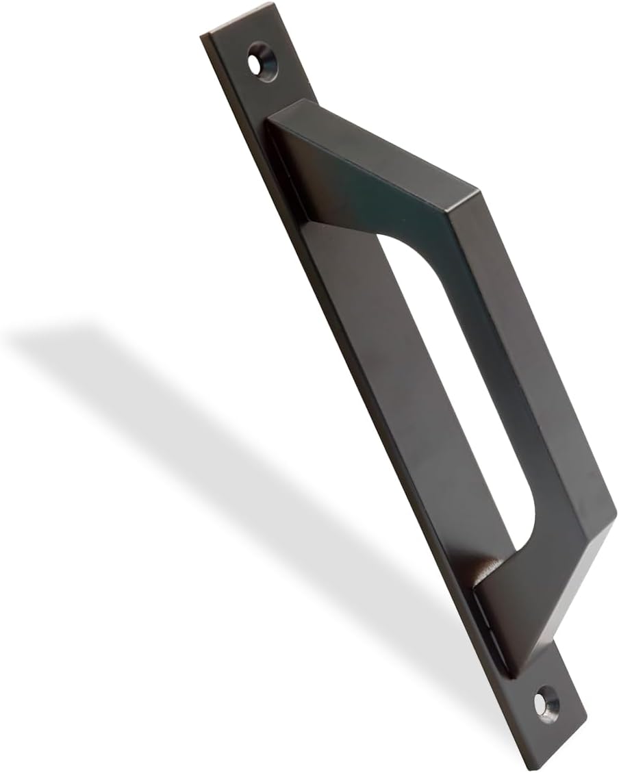 Aluminiowy prawy uchwyt do drzwi | Uchwyt do drzwi przesuwnych lub wahadłowych | 200 x 24 x 40 mm | Kolor czarny