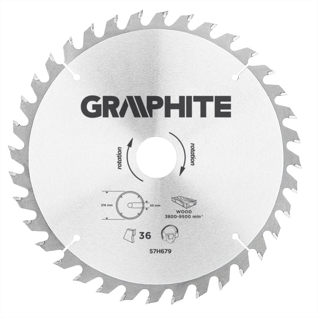 Disc circular 216x30mm, 36 dinti cu varf HM/vidia 57H679