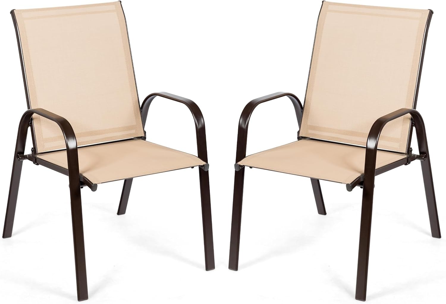 Zestaw 2 krzeseł ogrodowych z podłokietnikami, krzesła balkonowe, obciążenie do 200 kg, do ogrodu, na balkon, do basenu, 56 x 72 x 90 cm