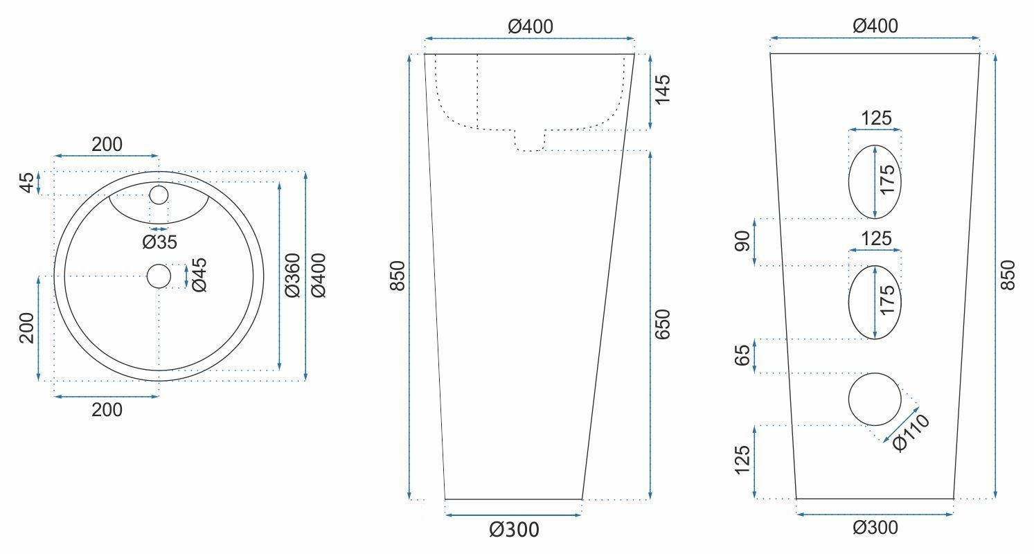 VASQUE AUTOPORTANTE REA BLANKA NATURAL MATT BEIGE 40X40X85CM - 5
