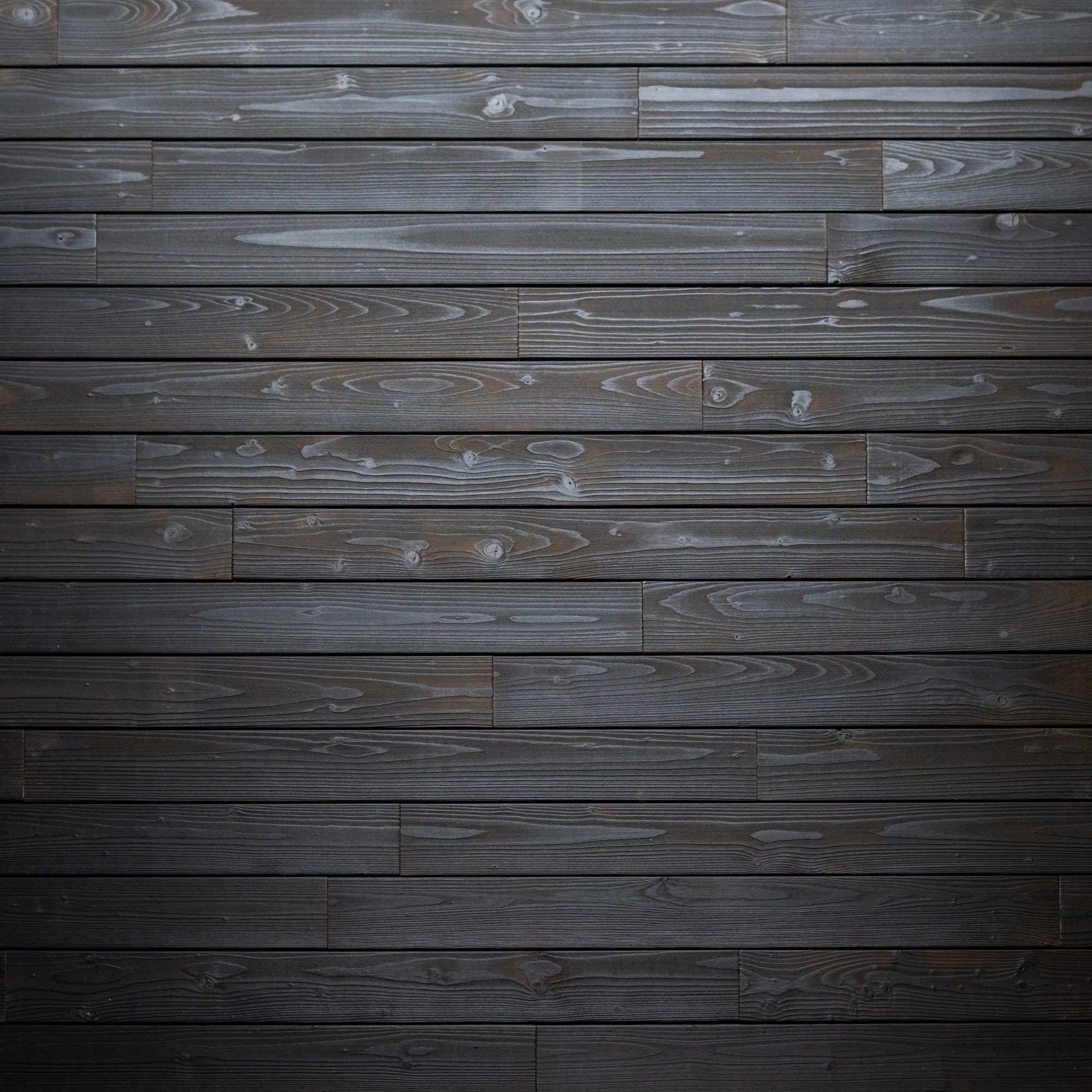 Panneau Mural Bois Brûlé Espresso Carbonisé - Rainuré Languette Massif - Intérieur Extérieur - 18x120x1191 mm - 1m²/7pcs - 2