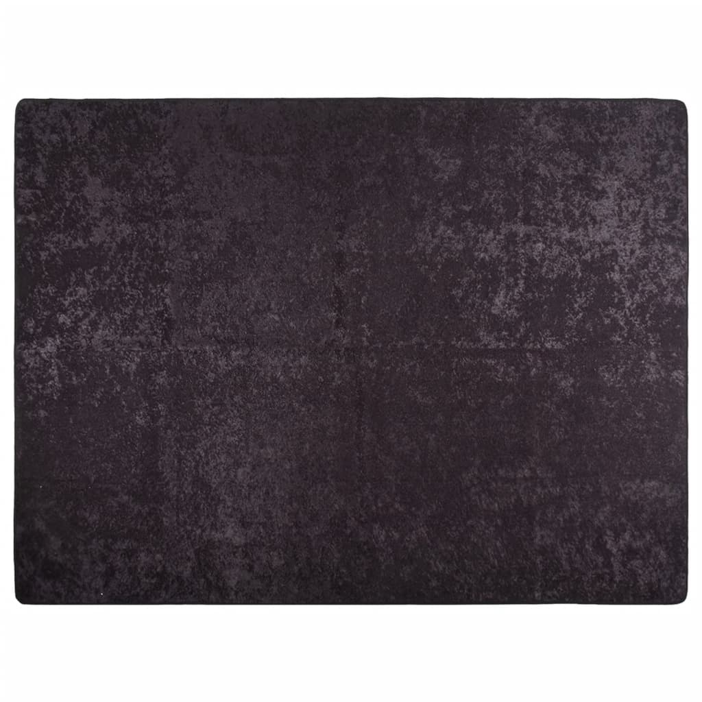 Lot De 4 Tapis Gitans Lavables – Design Bethany – Gris Anthracite – Antidérapants