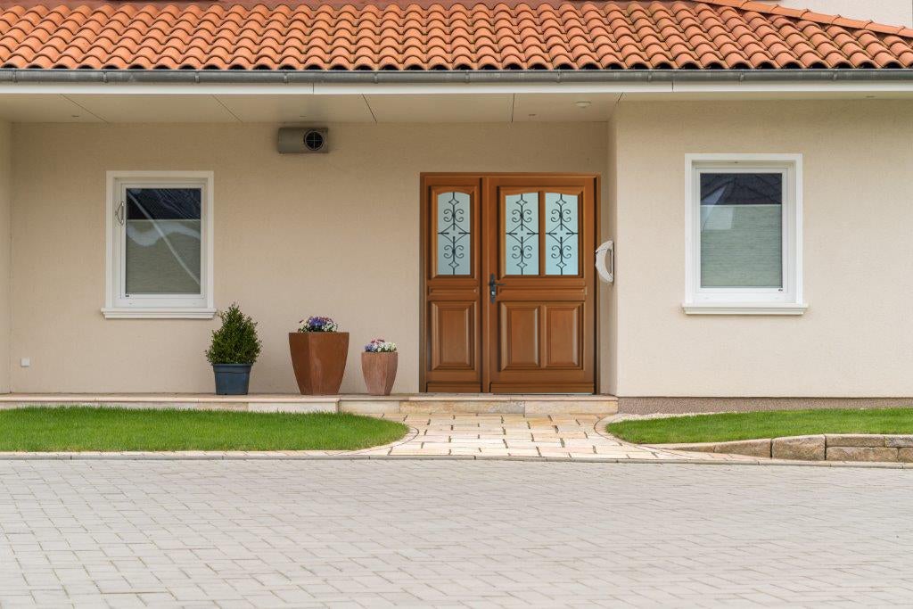 Porte D'entrée Bois Tiercee Vitrée Vauban H215 X L130 P, Droit Côtes