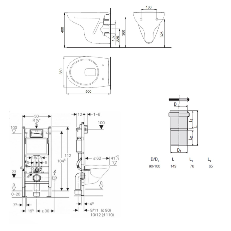 Pack WC Bati-support Geberit Duofix + WC suspendu Jika Neo + Abattant + Plaque blanche (S-LineProGeb3) - 5