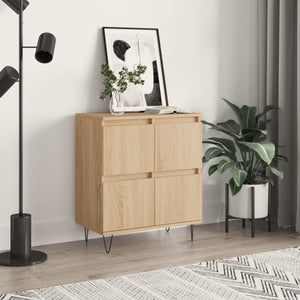 VidaXL Credenza Rovere Sonoma 60x35x70 Cm: Mobile Contenitore In Legno Multistrato Con Gambe In Ferro