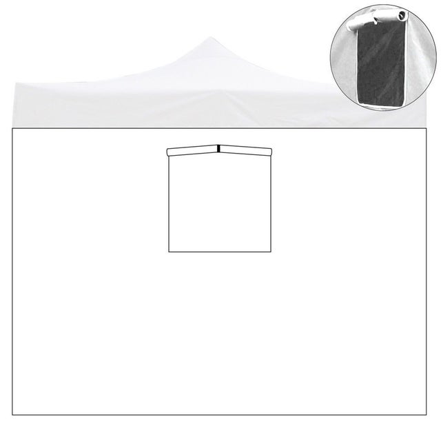 Divina Garden Telo laterale 3x2mt bianco impermeabile con finestra per gazebo richiudibile 3x3mt