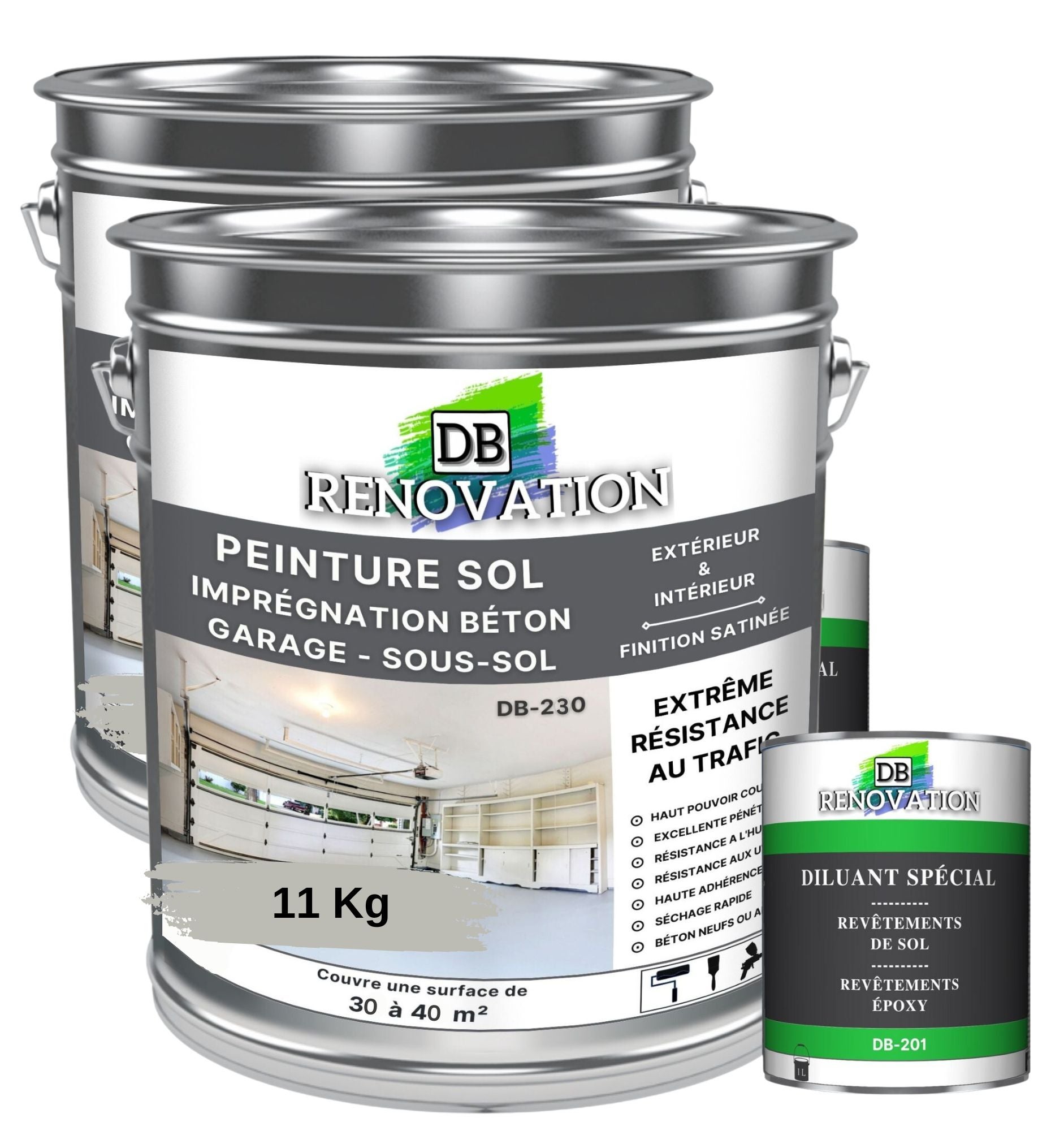 Peinture Sol Garage - Gris signalisation B - RAL 7043 - 1 L - Métaltop | Leroy Merlin