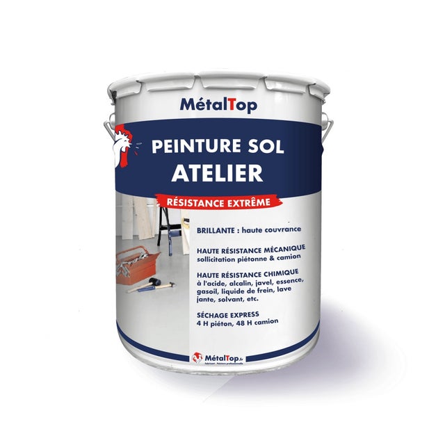 Peinture Sol Atelier - Blanc gris - RAL 9002 - 1 L - Métaltop