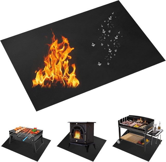 Tappetino ignifugo isolante termico nero, resistente al calore fino a 1093 °C, 165 cm*91 cm